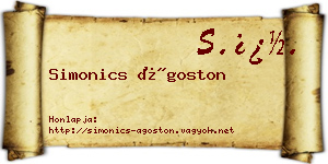 Simonics Ágoston névjegykártya